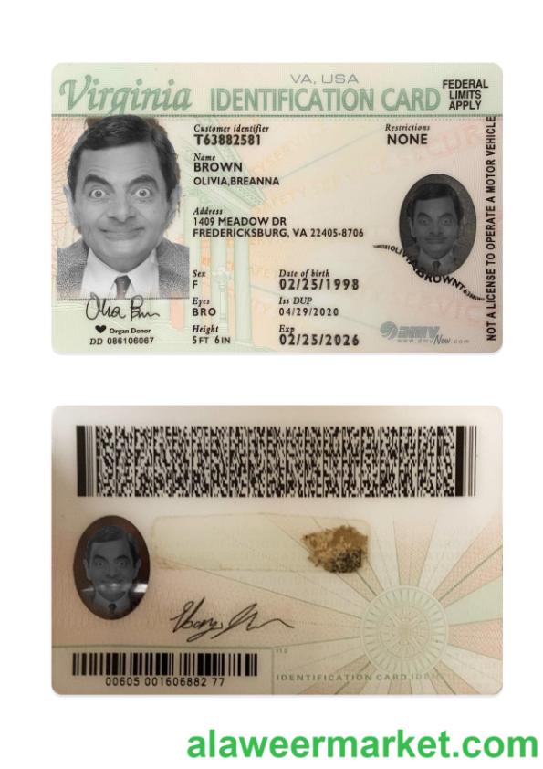 USA Virginia ID card